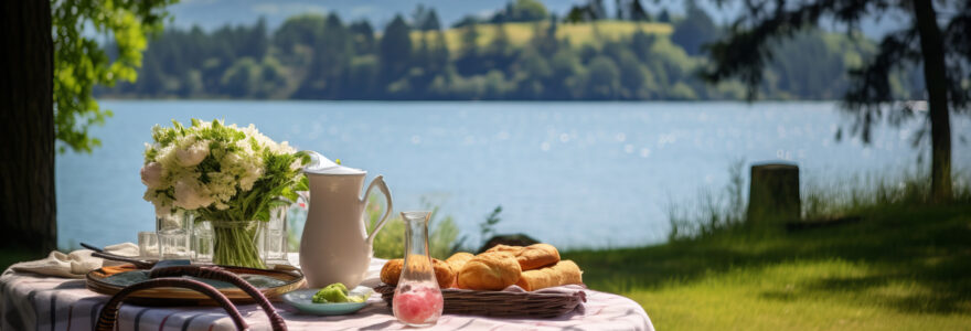 repas au bord du lac d'Annecy